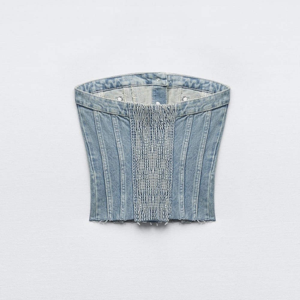 Zara denim bustier top - Picture 2 of 3